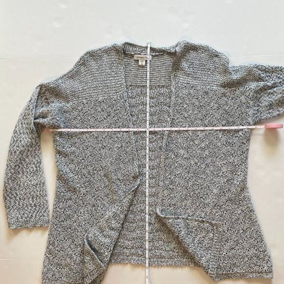 Coldwater Creek Gray Loose Knit Cotton Blend Open Front Cardigan Sweater, 1X - Picture 7 of 9